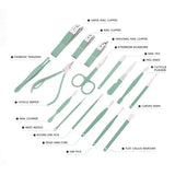 16 In 1 Portable Nail Care Kit With Leather Pouch 💼 (High-Quality)!