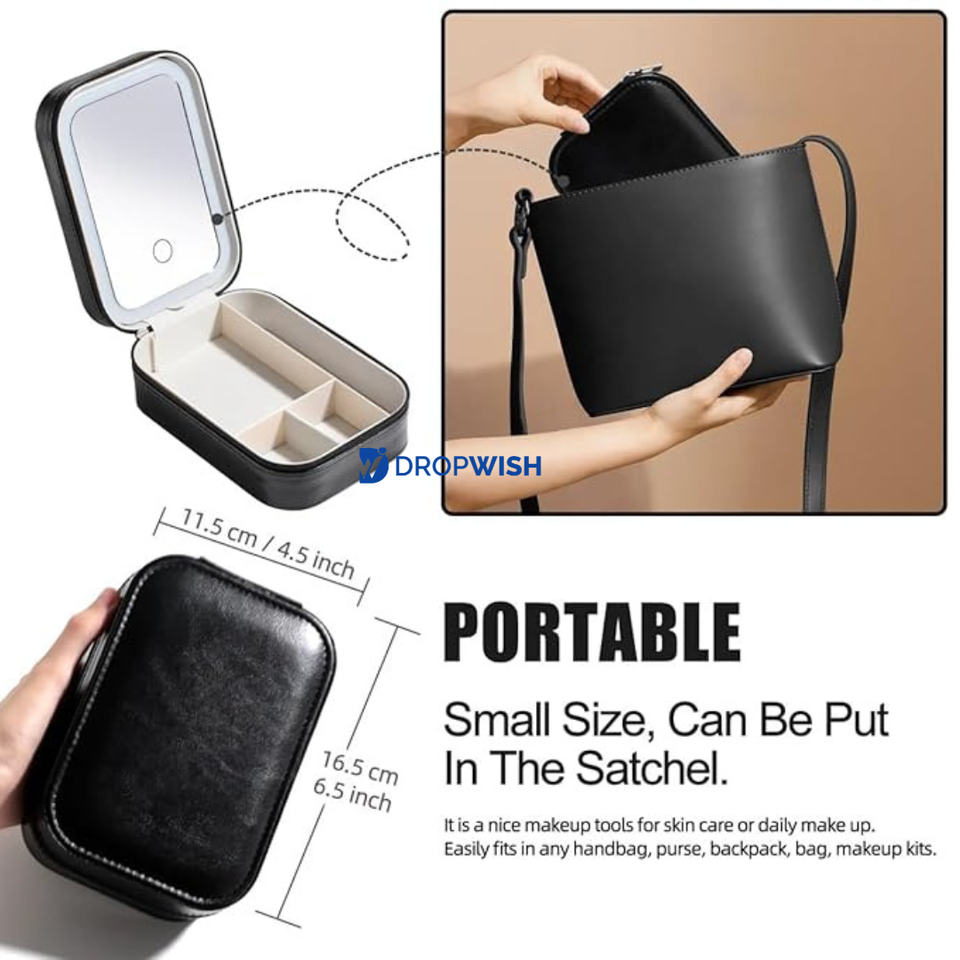 DW™LED Makeup Box|With Adjustable Light-Up Mirror
