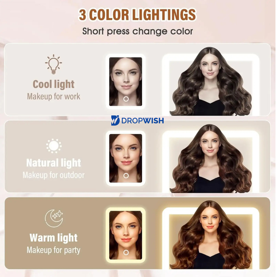 DW™LED Makeup Box|With Adjustable Light-Up Mirror