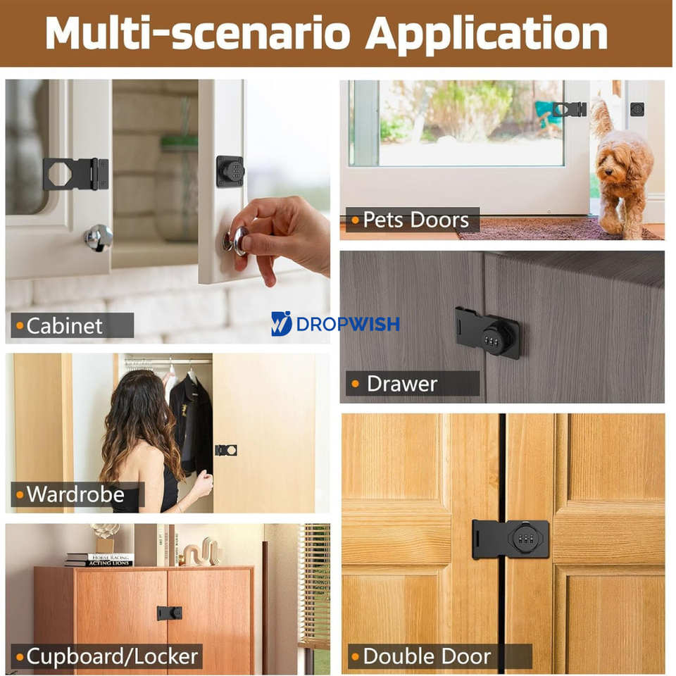 DW™Household Cabinet Password Hasp Lock