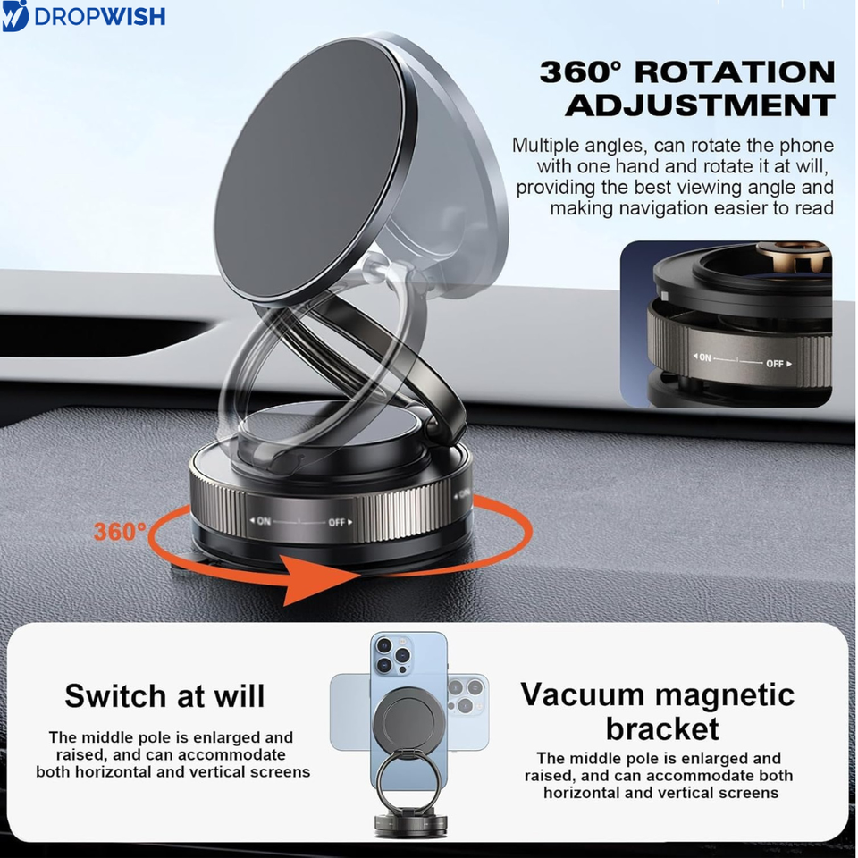 DW™ Magnetic Phone Holder|360° Vacuum Phone Holder