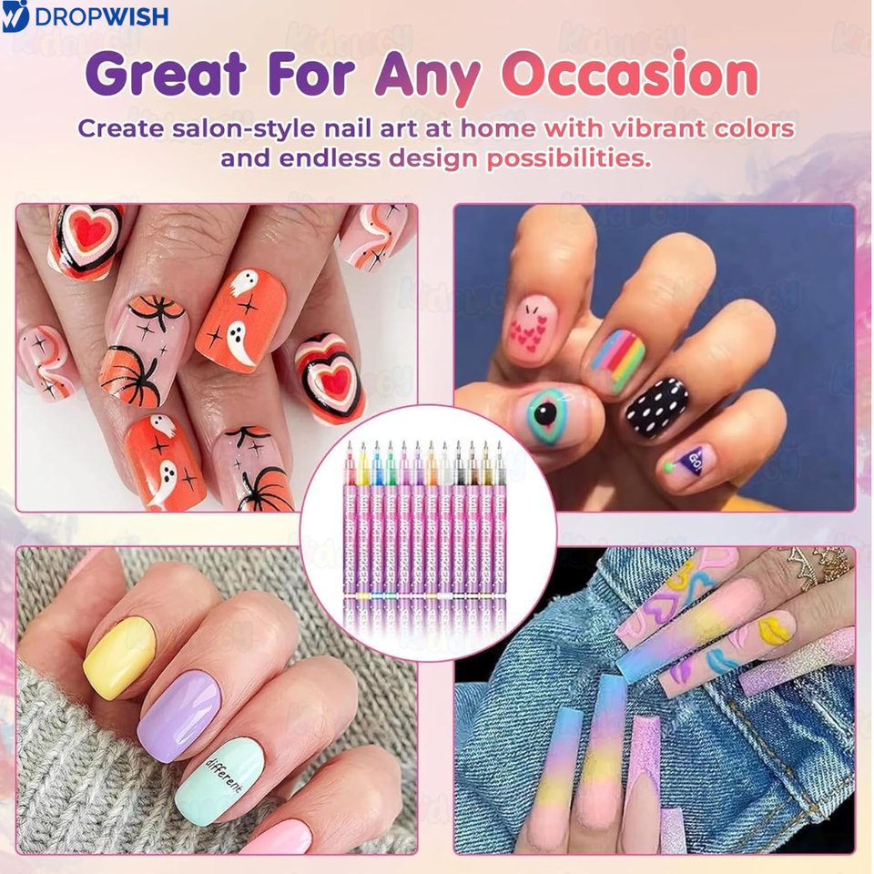 DW™ Nail Art Pens Set| Set Of 12| Extra 100/- Off On Prepaid